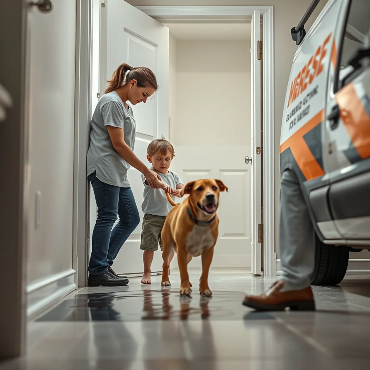 Keeping children and pets away from wastewater during a backup