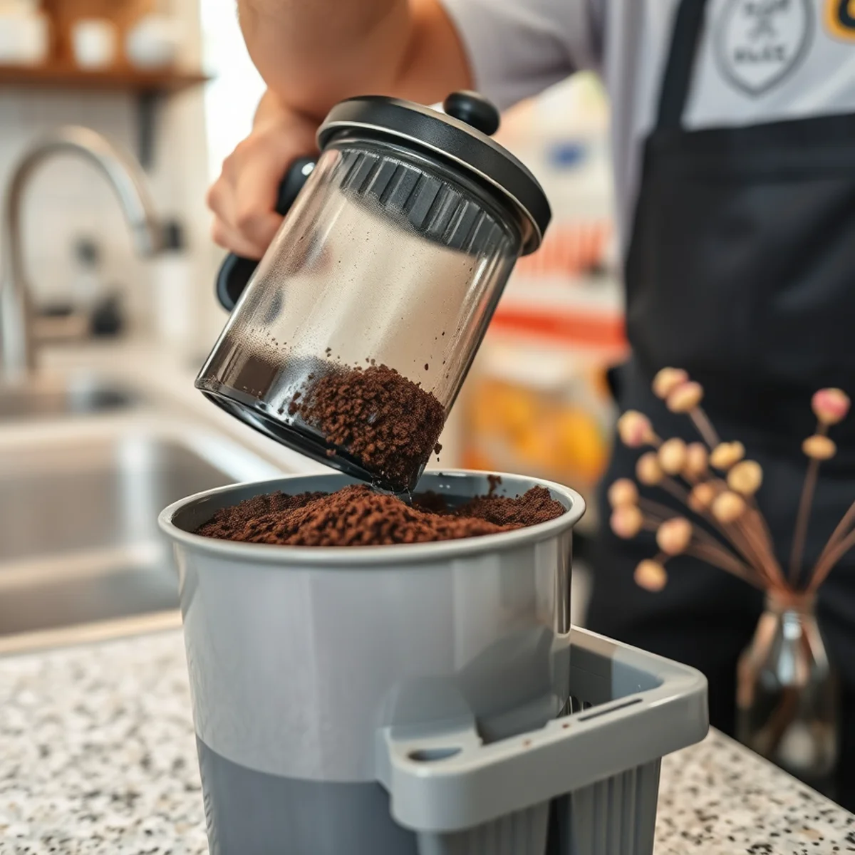 Coffee grounds that belong in the trash, not the kitchen drain