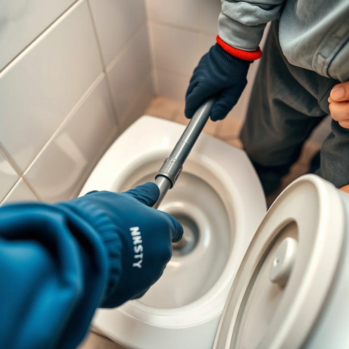 Clogged Toilet & Overflow Service in progress on a Boca Raton, FL property