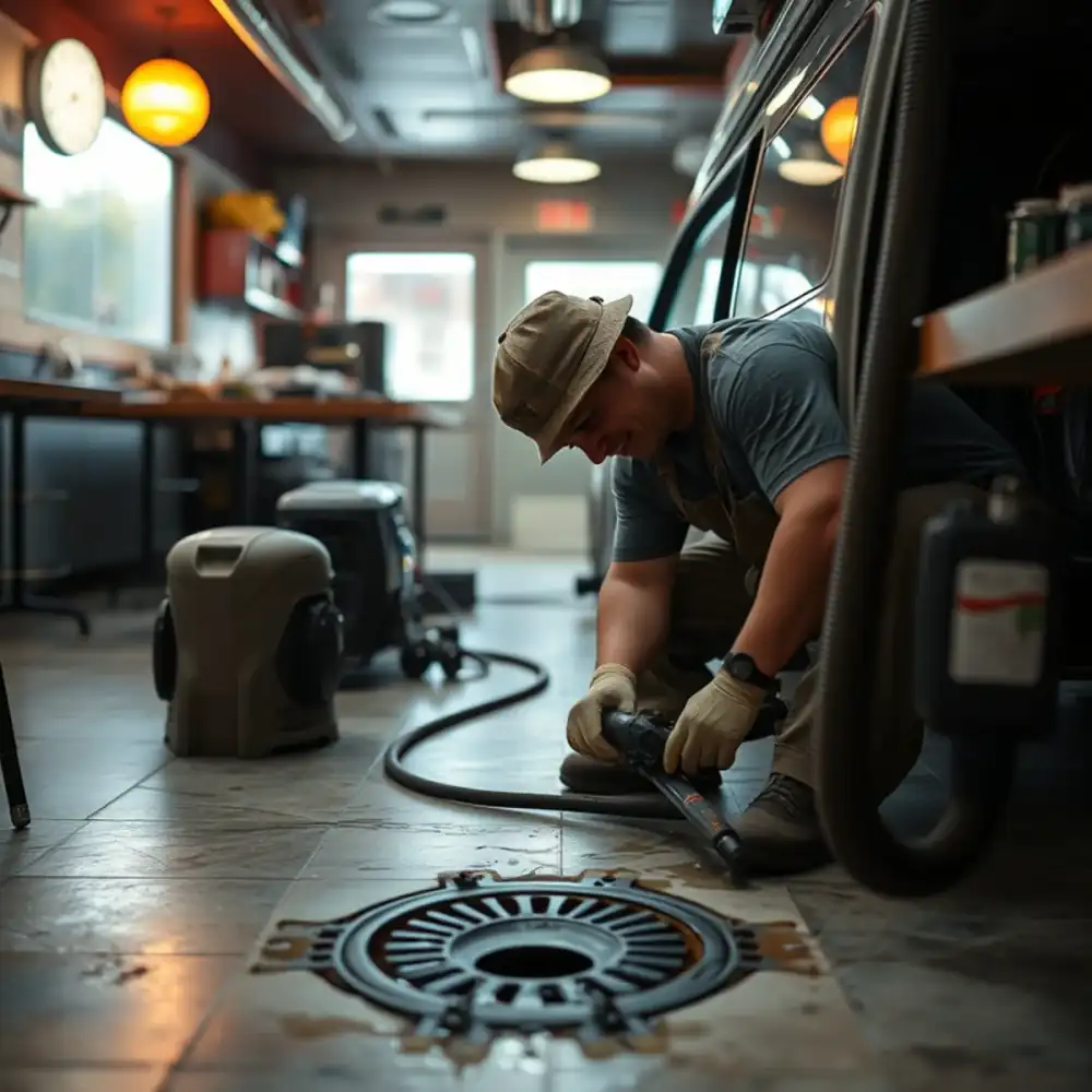 Commercial drain cleaning at a Boca Raton retail plaza