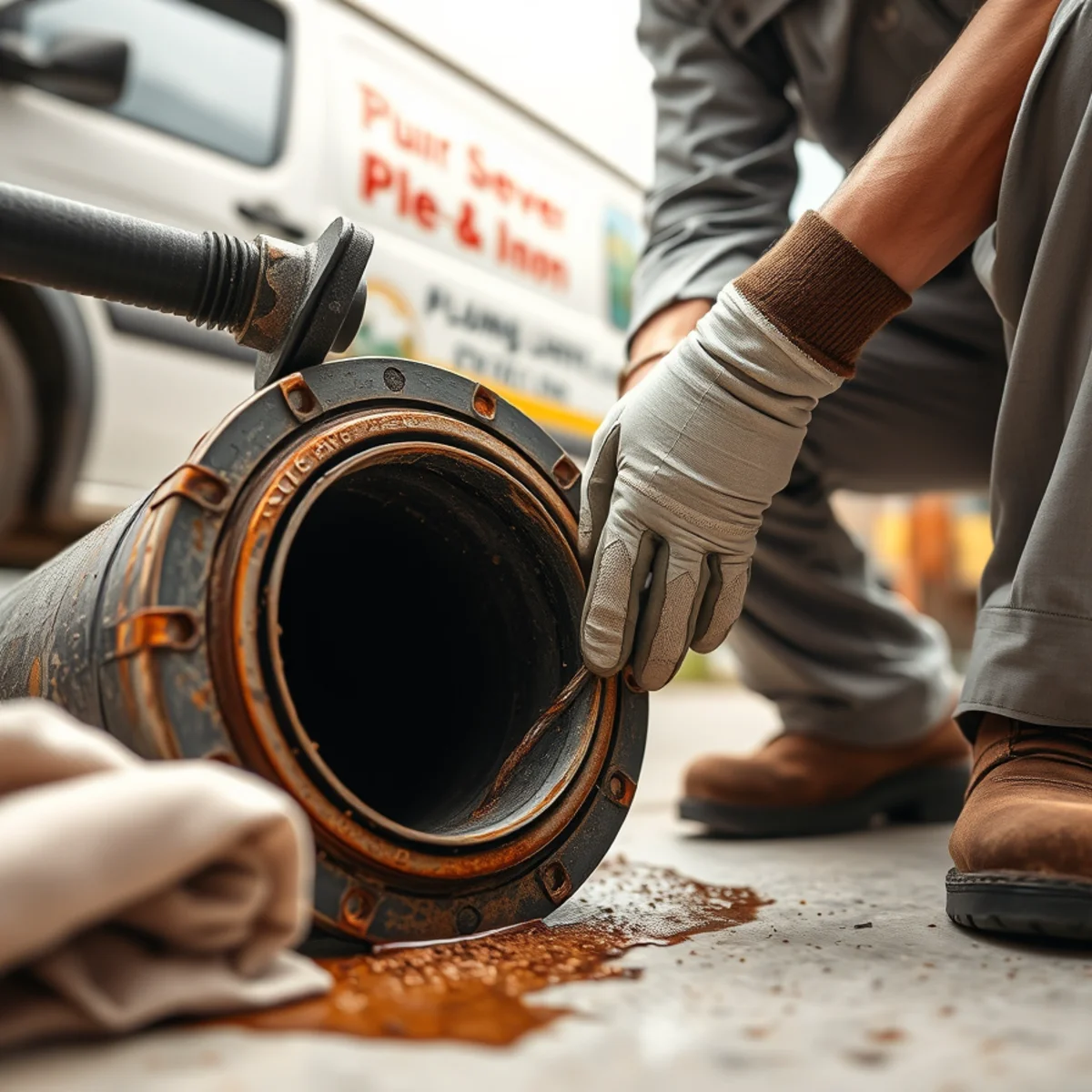 Drain Cleaning in progress on a Boca Raton, FL property