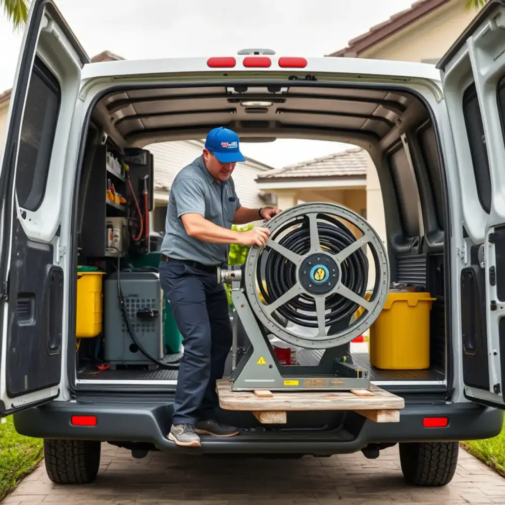 Drain cleaning technician working in The Acreage, FL