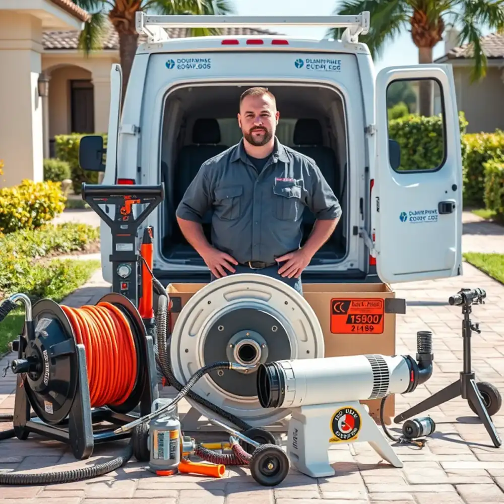 Drain and sewer cleaning equipment ready for service in Boca Raton, FL